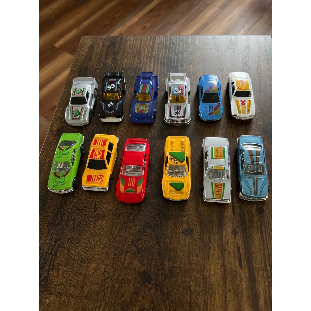 Vintage Mixed Lot of 12 Diecast Toy Racing Cars Multi-Color Made in China